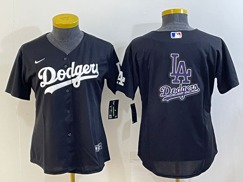Youth Los Angeles Dodgers Black Team Big Logo Stitched Baseball Jersey Youth Los Angeles Dodgers Black Team Big Logo Stitched Baseball Jersey